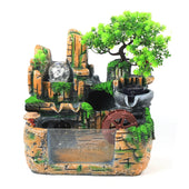 Desktop Fountain Waterfall Resin Fountain Decoration Home Office Decoration