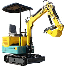 1-Ton Mini Excavator with Hydraulic Thumb Clamp & LED Lights, 13.5HP, EPA Certified - Ideal for Farm Work, Free Shipping