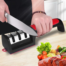 Kitchen 3/4-Segment Knife Sharpener Household Multi-Functional Hand-Held 3/4-Purpose Black Sharpening Stone