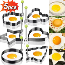 Stainless Steel Fried Egg Mold Heart Round Omelette Mould Frying Eggs Molds Pancake Shaper Cooking Tools Kitchen Gadgets Rings
