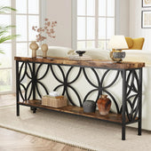 70.9-Inch Narrow Sofa Table,  Industrial Long Sofa Table Behind Couch, Entry Console