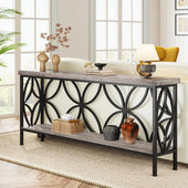 70.9-Inch Narrow Sofa Table,  Industrial Long Sofa Table Behind Couch, Entry Console