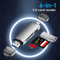6 In 1 Multifunction Usb 3.0 Card Reader U Disk Type C/Micro Usb/Tf/Sd Flash Drive Memory Card Reading Adapter Phone Accessories