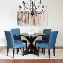 Mytzi 5piece Dining Set CrossBuck Dining Table with 4 Stylish Chairs