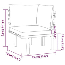7 Piece Patio Lounge Set with Cushions Solid Acacia Wood