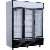 Dukers DSM69R Commercial Double Glass Door Merchandiser Refrigerator