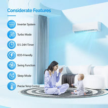 9000 BTU Mini Split AC/Heating System with Inverter
