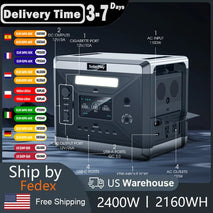 US Plug SOLARPLAY LiFePO4 Portable Power Station 2160WH Solar Generator With UPS Mode Pure sine wave 14 Output Ports Power Suply