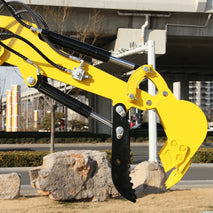 1-Ton Mini Excavator with Hydraulic Thumb Clamp & LED Lights, 13.5HP, EPA Certified - Ideal for Farm Work, Free Shipping