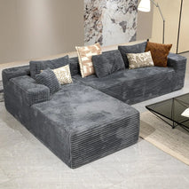 sectional couches for Living Room Corduroy Couch，104" Cloud Sectional Couch with L-Shape Chaise，Modern Modular Sofa