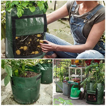 1PC Garden Potato Grow Bag PE Fabrics Gardening Thicken Pot Vegetables Planter Tub with Handles and Access Flap