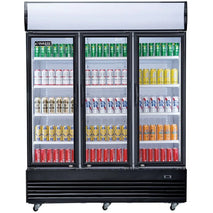 Dukers DSM69R Commercial Double Glass Door Merchandiser Refrigerator