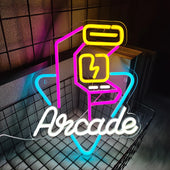 Neon Sign Of Arcade, Led Sign Of Color Game Machine, Usb Power Supply Switch, Used For Game Room, Man Cave And Room Decor.