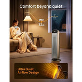 Dreo Space Heater Indoor, 25" 11.5ft/s Fast Portable Room Heater with Remote and Thermostat, Overheating & Tip-Over Protection