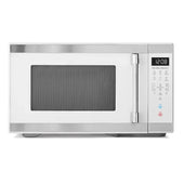 Hamilton Beach 1.1 Cu ft Countertop Microwave Oven, White and Stainless Steel