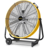 VENTISOL 24 Inch Industrial Floor Drum Fan, 9500 CFM Heavy Duty Floor Fan 3-Speed Air Circulator with Castors