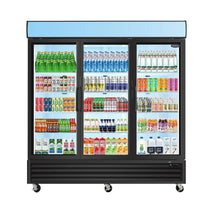 ORIKOOL Glass Door Merchandiser Refrigerator 70 Cu.ft Swing Door Commercial Display Refrigerators Merchandising Refrigeration w