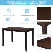 TOPMAX 5Piece Dining Table Set Home Kitchen Table and Chairs Wood Dining Set Espresso+Black