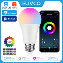 Tuya Smart Bulb E27 WiFi/Bluetooth Dimmable LED Light Bulb RGBCW 100-240V Smart Life App Control Support Alexa Google Home