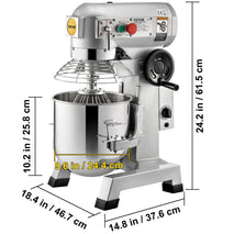 SucceBuy Commercial Electric Food Mixer Stand Mixer 10/15/20/30Qt Dough Mixer 3 Speeds 450/500/750/1100W Stainless Steel Mixer