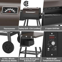 Wood Pellet Grill & Smoker,BBQ Grill with Auto Temperature Control,467 Sq In Cooking Area,for Outdoor Cooking