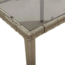 Bistro Set Grey Poly Rattan 6seater Adjustable Armrests