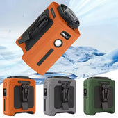 5000mAh Waist Clip Fan Rechargeable Personal Wearable Belt Clip Fan Portable Powerbank Flashlight Fan for Outdoor Camping Hiking