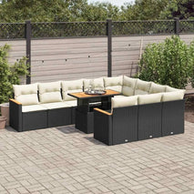 Garden Sofa Set Black Cream White